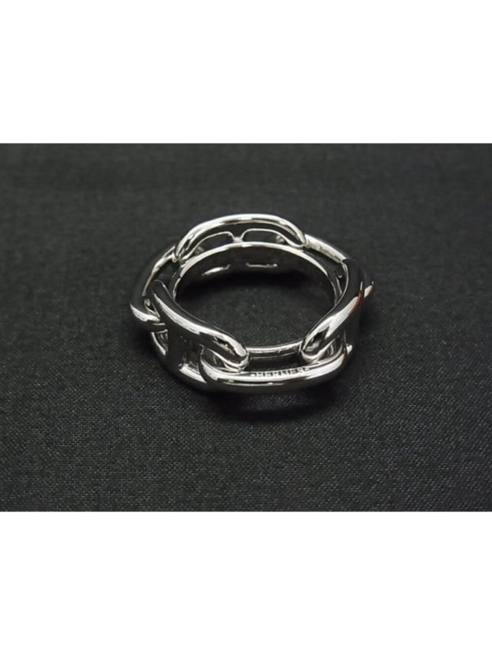 Hermes Chaine D'ancre Lucade Legato Scarf Ring Closure Silver - Picture 2 of 3